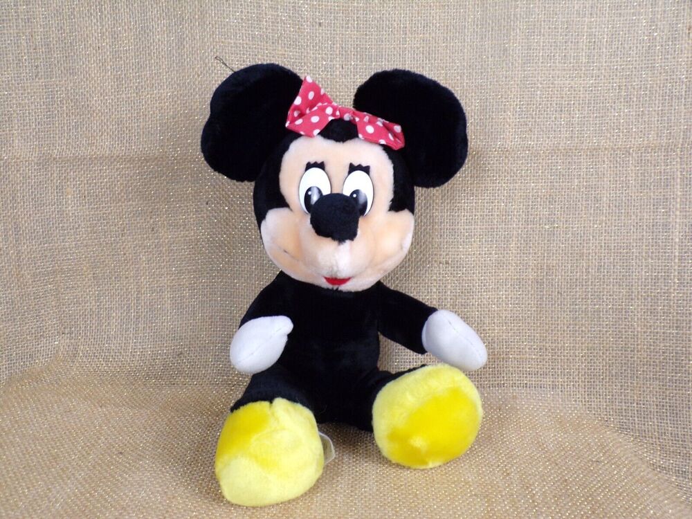 Vintage Disneyland Disney World Plush Minnie Mouse with Polka Dot Bow
